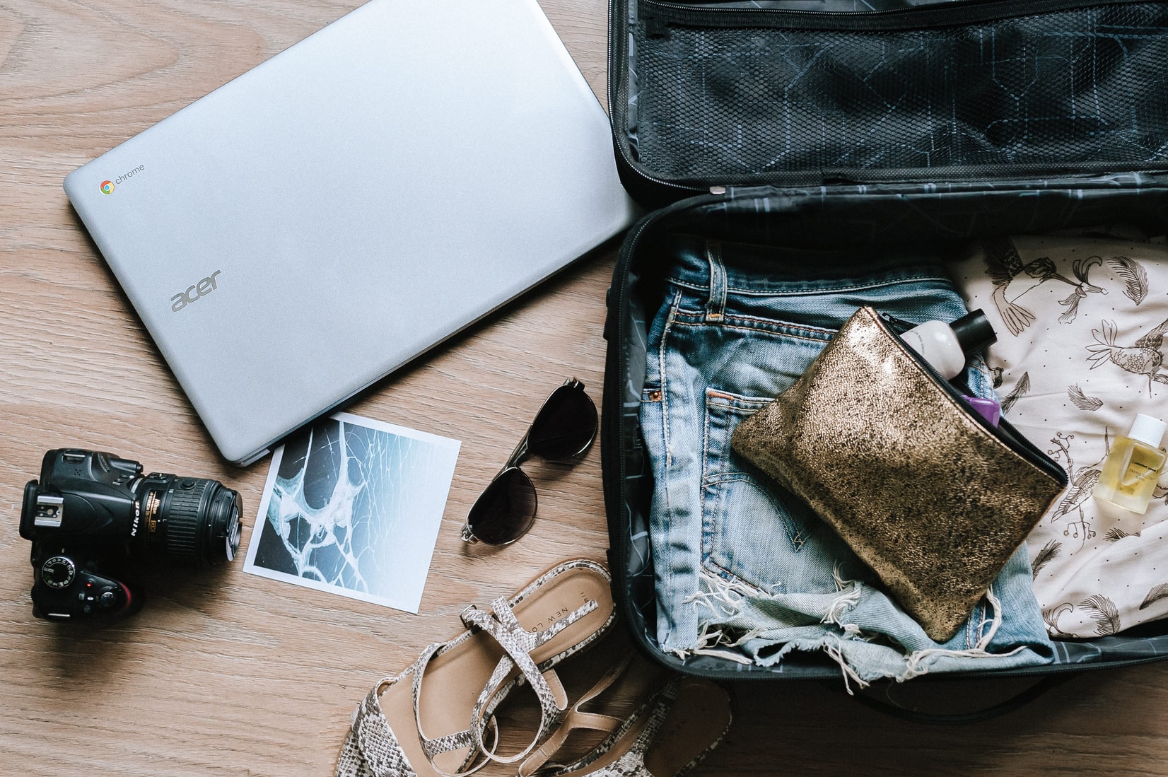 Picture of packing suitcase